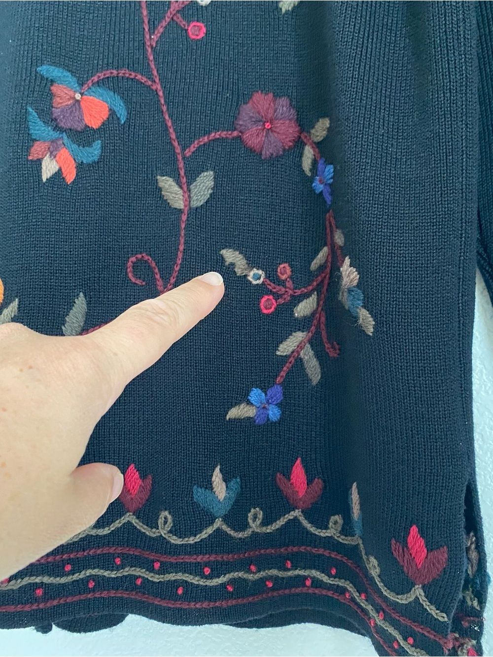 Vintage Mark, Fore & Strike floral embroidered Fig Vine button down cardigan, M - Picture 13 of 15